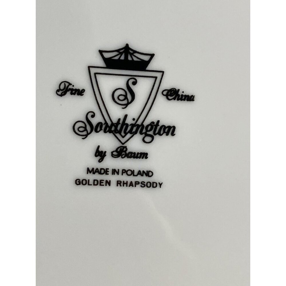 Set Of 4 Southington By Baum Fine China Soup Bowls Golden Rhapsody Pattern 8.5" - Picture 4 of 9